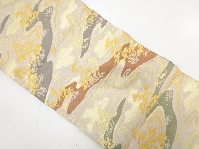 JAPANESE KIMONO / ANTIQUE FUKURO OBI / WOVEN PINE